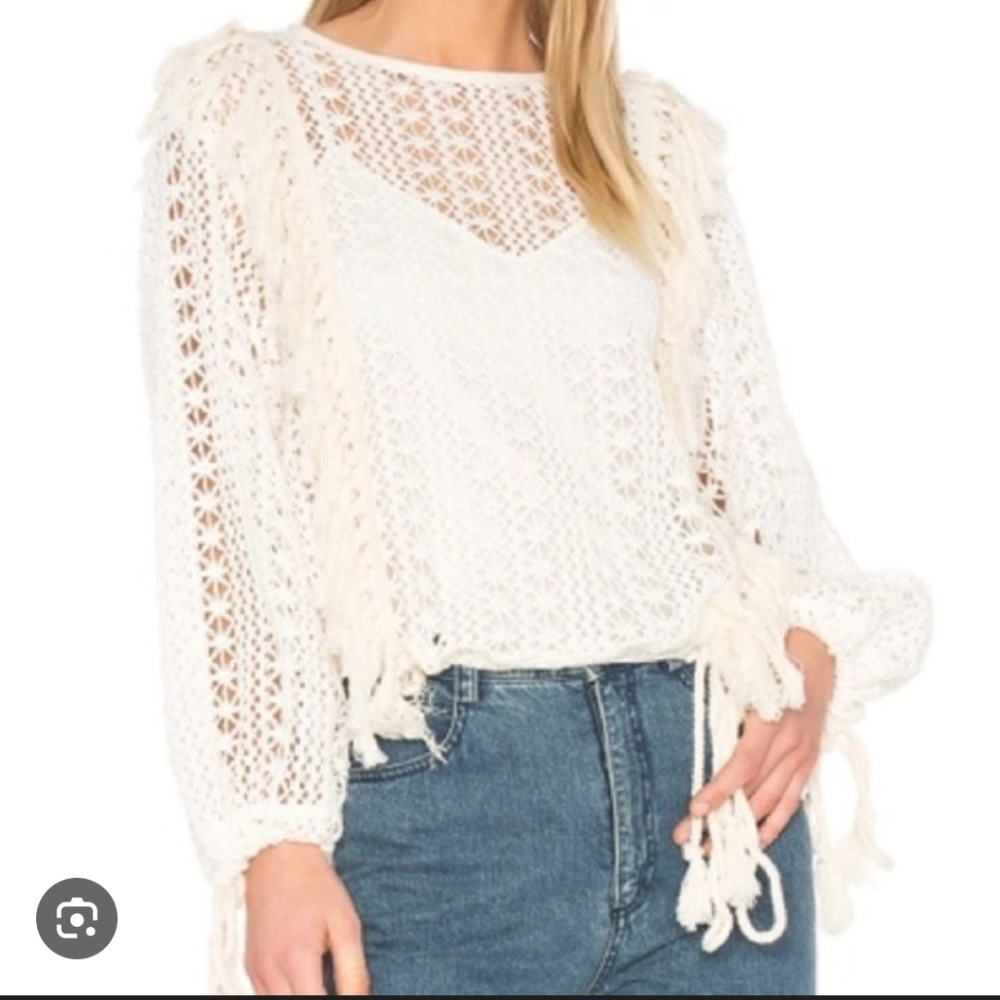See By Chloe White Crochet Women's Top Size 38